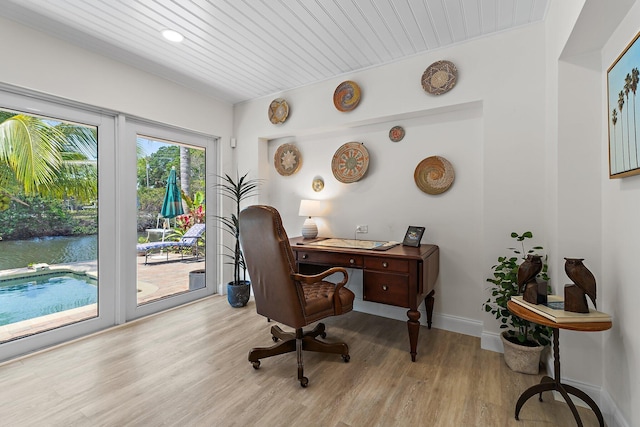 1256 Holly Cove Dr, Jupiter, FL 33458 - office featuring baseboards and wood finished floors
