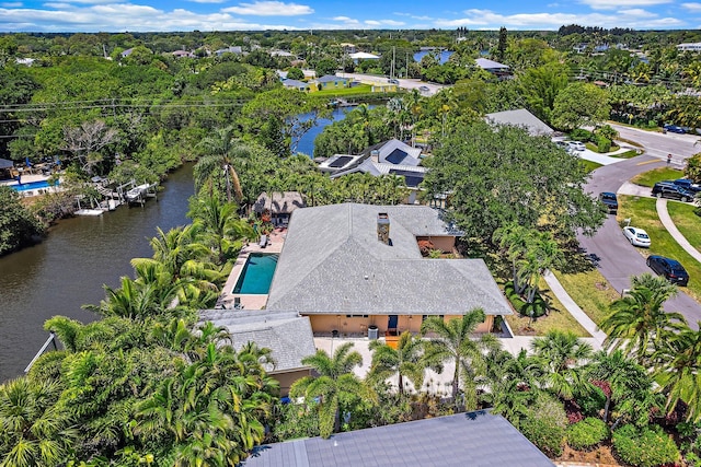 1256 Holly Cove Dr, Jupiter, FL 33458 - birds eye view of property with a residential view and a water view