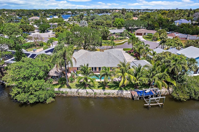 1256 Holly Cove Dr, Jupiter, FL 33458 - aerial view featuring a water view and a residential view