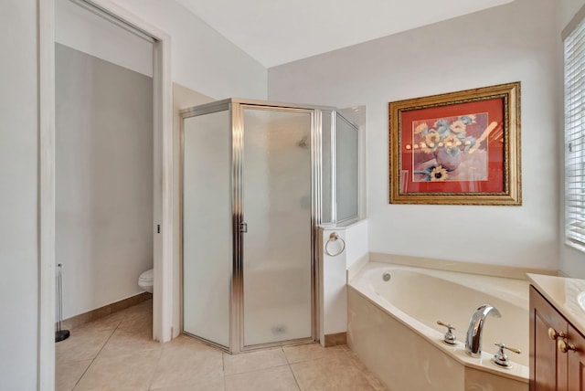12249 Blair Ave, Boynton Beach, FL 33437 - full bath with toilet, a shower stall, a bath, and vanity