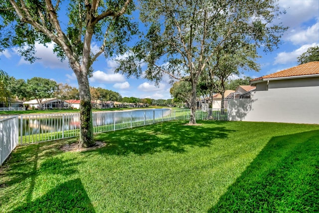 12249 Blair Ave, Boynton Beach, FL 33437 - view of yard featuring a water view and a fenced backyard