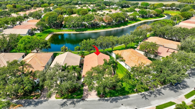 12249 Blair Ave, Boynton Beach, FL 33437 - aerial view featuring a water view and a residential view