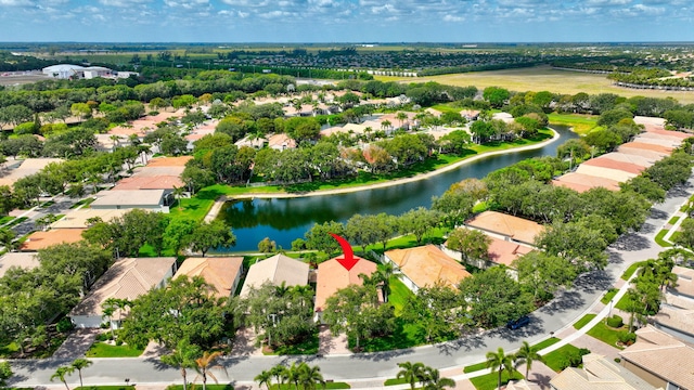 12249 Blair Ave, Boynton Beach, FL 33437 - drone / aerial view featuring a residential view and a water view