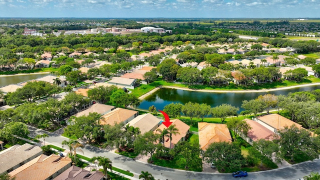 12249 Blair Ave, Boynton Beach, FL 33437 - birds eye view of property with a residential view and a water view