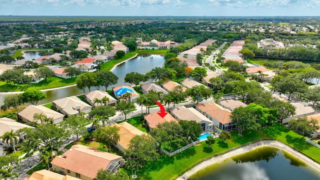 12249 Blair Ave, Boynton Beach, FL 33437 - aerial view featuring a residential view and a water view