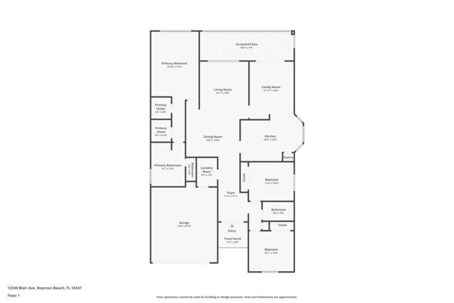 12249 Blair Ave, Boynton Beach, FL 33437 - floor plan