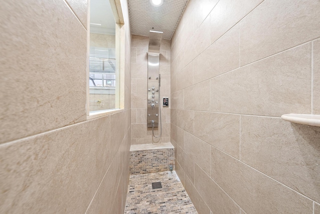 full bathroom with tiled shower