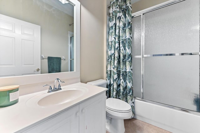 2256 Ridgewood Ct, Royal Palm Beach, FL 33411 - bathroom featuring enclosed tub / shower combo, vanity, and tile patterned floors