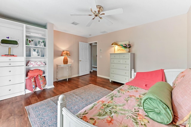 2256 Ridgewood Ct, Royal Palm Beach, FL 33411 - bedroom featuring wood finished floors and ceiling fan