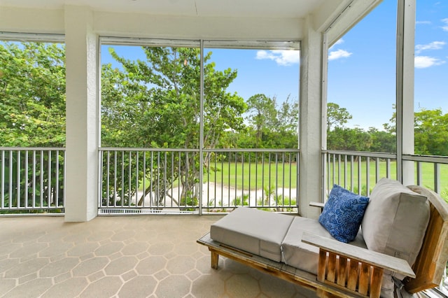 2256 Ridgewood Ct, Royal Palm Beach, FL 33411 - sunroom / solarium with view of wooded area