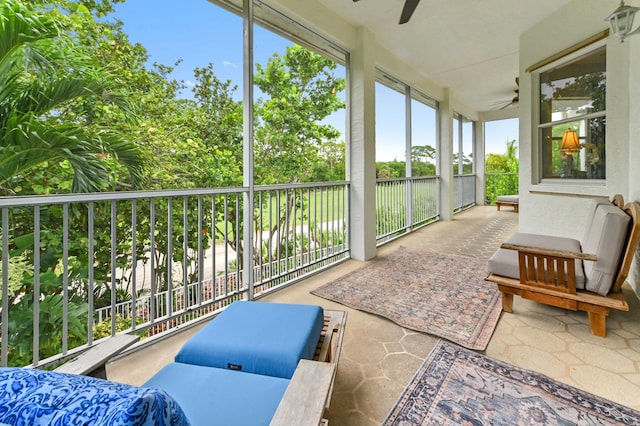 2256 Ridgewood Ct, Royal Palm Beach, FL 33411 - sunroom featuring ceiling fan