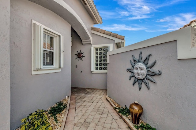 view of home's exterior featuring stucco siding