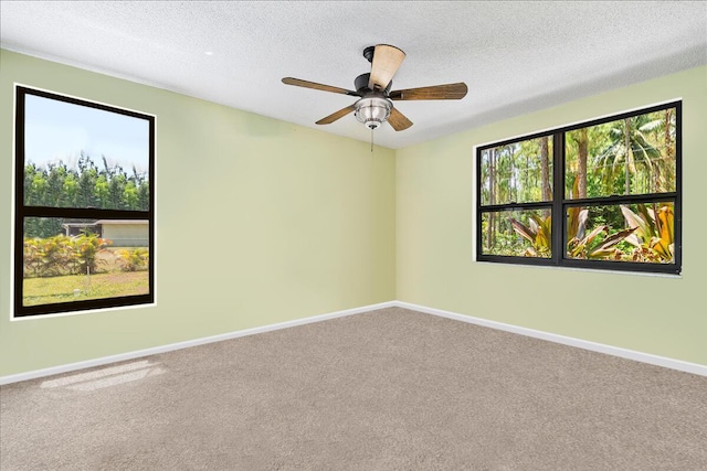 12610 63rd Ln N, The Acreage, FL 33412 - spare room featuring baseboards, carpet, a ceiling fan, and a textured ceiling