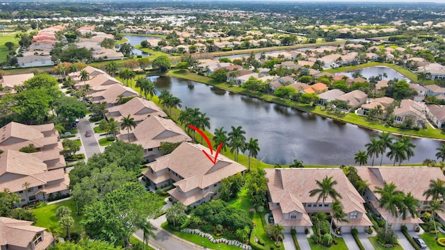 16873 Isle Of Palms Dr Unit C, Delray Beach, FL 33484 - birds eye view of property with a water view and a residential view