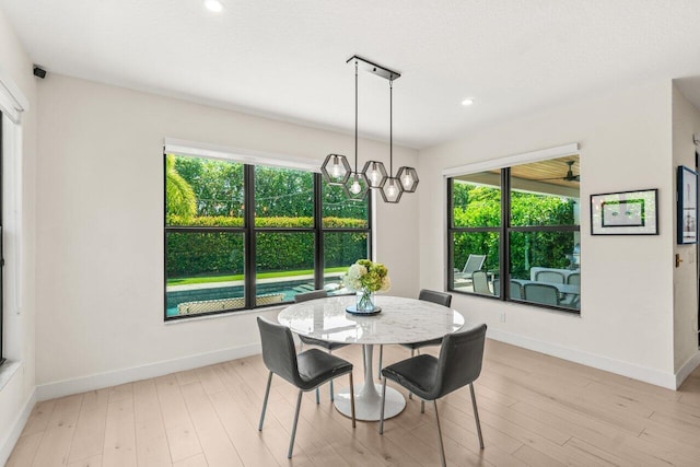9610 Sterling Shores St, Delray Beach, FL 33446 - dining room with plenty of natural light, light wood-type flooring, baseboards, and recessed lighting
