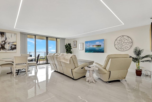 4600 S Ocean Blvd Unit 1003, Highland Beach, FL 33487 - living area featuring light tile patterned floors and floor to ceiling windows