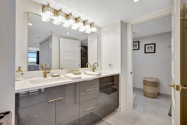 4600 S Ocean Blvd Unit 1003, Highland Beach, FL 33487 - full bathroom featuring double vanity and baseboards