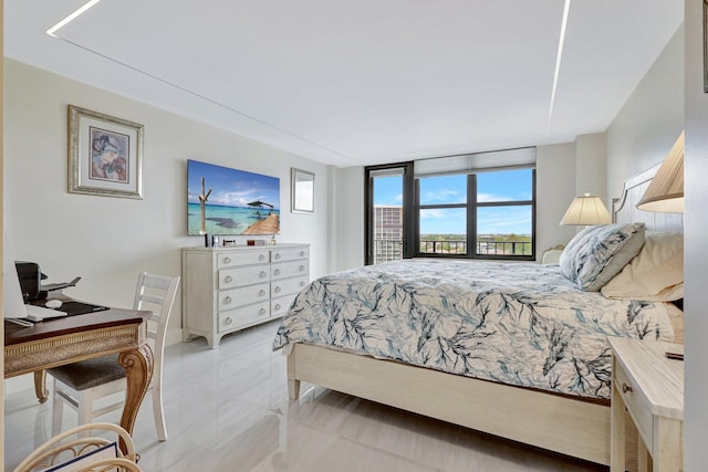 4600 S Ocean Blvd Unit 1003, Highland Beach, FL 33487 - bedroom featuring an office area and light marble finish floors