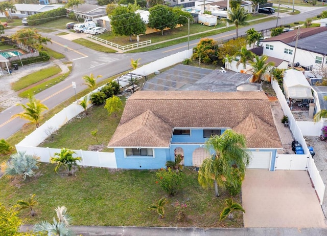 bird's eye view with a residential view