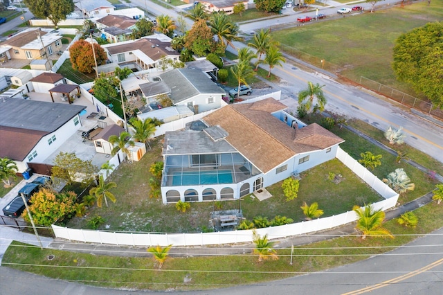 bird's eye view with a residential view