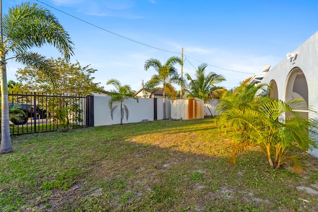 view of yard with fence