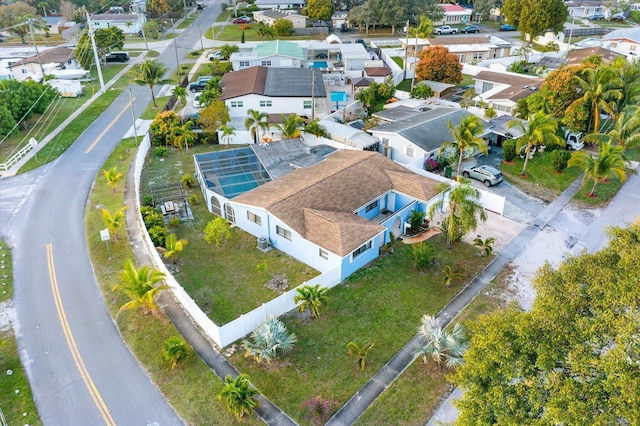 bird's eye view with a residential view