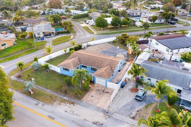 aerial view with a residential view