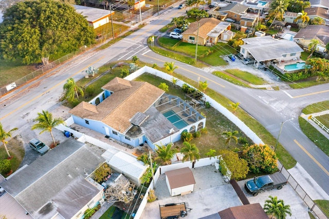 drone / aerial view with a residential view