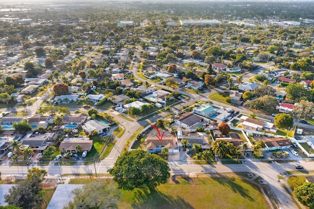 drone / aerial view with a residential view