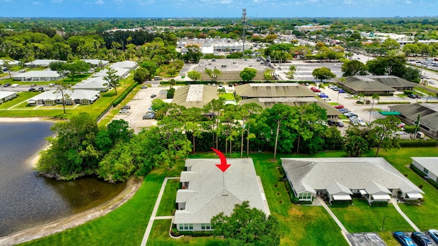 14612 Canalview Dr Unit B, Delray Beach, FL 33484 - bird's eye view with a water view and a residential view