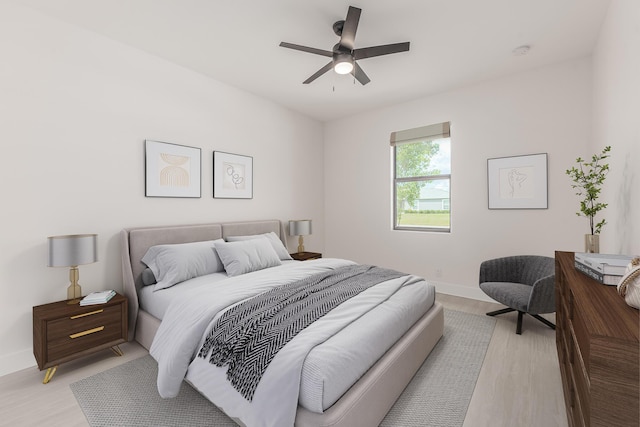4657 SW Keats St, Port Saint Lucie, FL 34953 - bedroom with light wood-style floors and ceiling fan