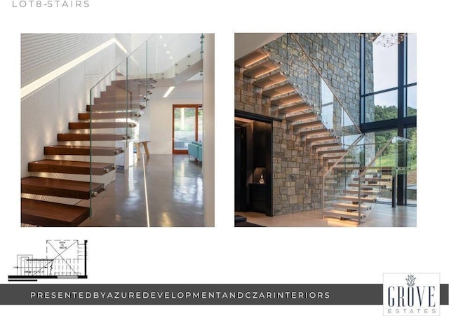 305 Grove Pl, Delray Beach, FL 33444 - stairway featuring a towering ceiling