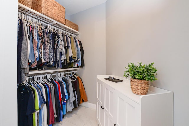view of walk in closet