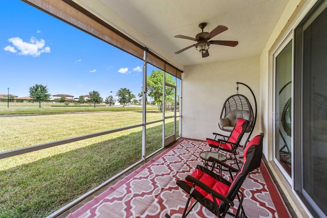 7384 NW Greenspring St, Port Saint Lucie, FL 34987 - sunroom / solarium featuring ceiling fan