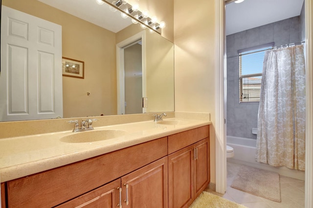 8841 Cobblestone Point Cir, Boynton Beach, FL 33472 - bathroom featuring a sink, tile patterned floors, toilet, and double vanity