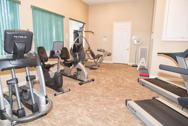 13006 Hampton Lakes Cir, Boynton Beach, FL 33436 - exercise room with carpet and baseboards