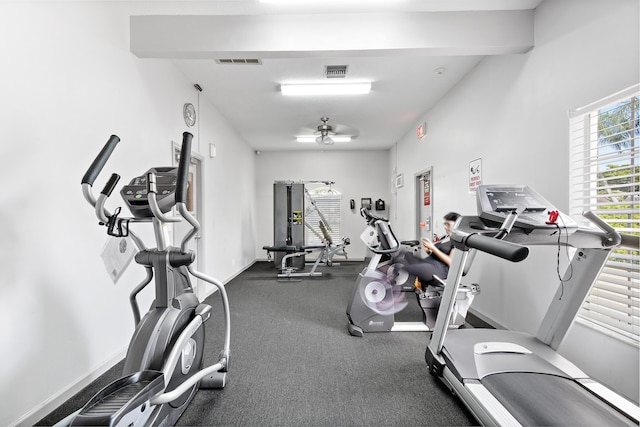9676 Boca Gardens Pkwy Unit C, Boca Raton, FL 33496 - workout area featuring ceiling fan