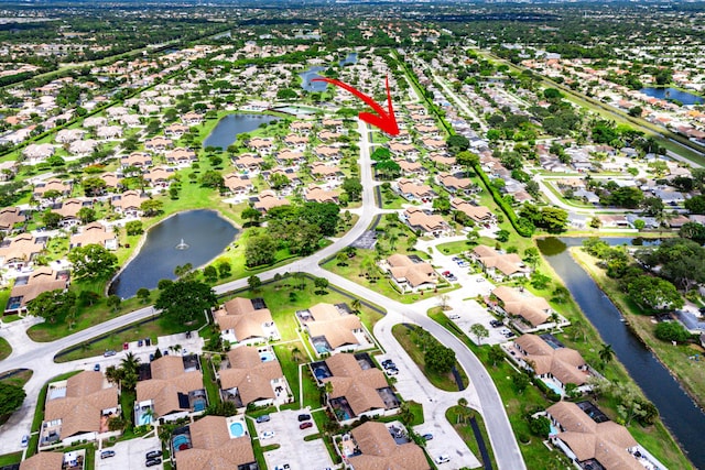 9676 Boca Gardens Pkwy Unit C, Boca Raton, FL 33496 - aerial view of property and surrounding area with nearby suburban area and a large body of water