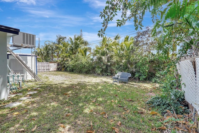 view of yard with fence