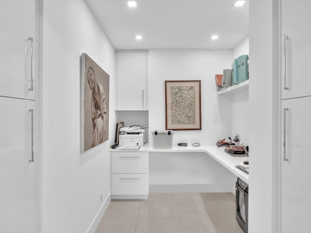 3300 S Ocean Blvd Unit 108S, Palm Beach, FL 33480 - office with recessed lighting, built in desk, and light tile patterned floors