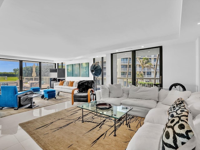 3300 S Ocean Blvd Unit 108S, Palm Beach, FL 33480 - living room with tile patterned flooring and a wall of windows