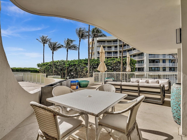 3300 S Ocean Blvd Unit 108S, Palm Beach, FL 33480 - view of patio / terrace featuring an outdoor hangout area and outdoor dining area