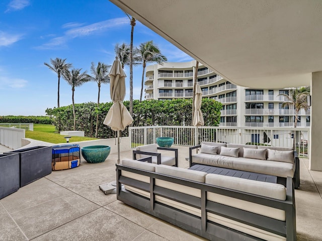 3300 S Ocean Blvd Unit 108S, Palm Beach, FL 33480 - view of patio / terrace with an outdoor hangout area