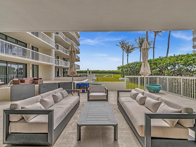 3300 S Ocean Blvd Unit 108S, Palm Beach, FL 33480 - view of patio / terrace with outdoor lounge area