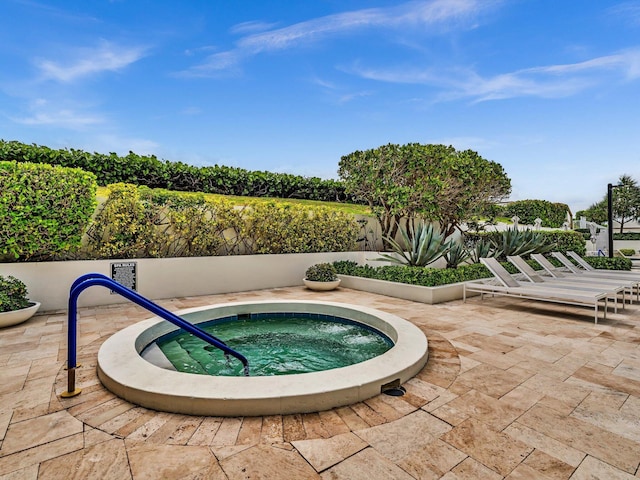3300 S Ocean Blvd Unit 108S, Palm Beach, FL 33480 - view of swimming pool with a patio and a hot tub