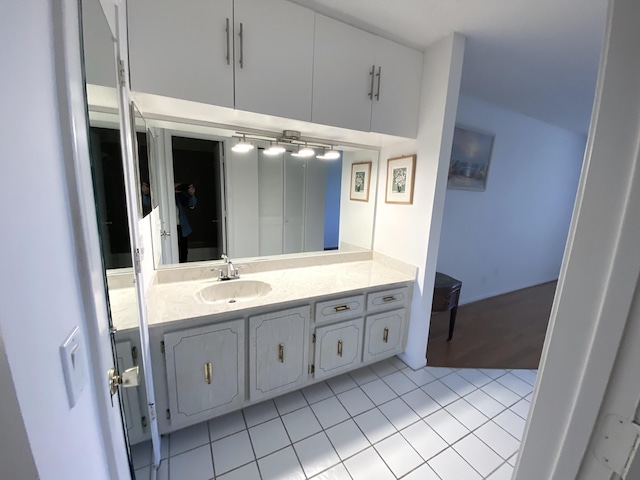 1120 Mahogany Way Unit 203, Delray Beach, FL 33445 - bathroom with vanity and tile patterned flooring