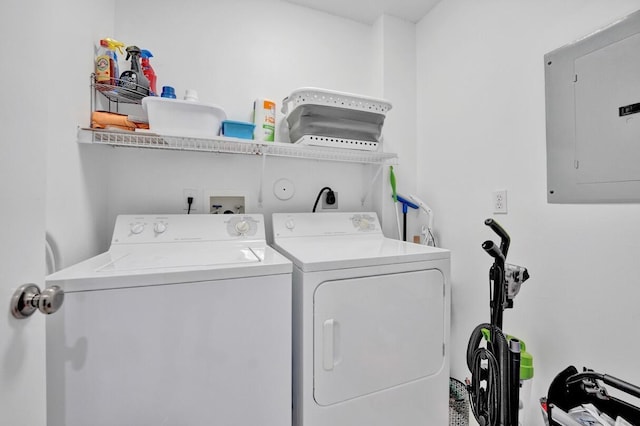 7669 Springwater Pl Unit 202, Boynton Beach, FL 33437 - clothes washing area with laundry area, separate washer and dryer, and electric panel