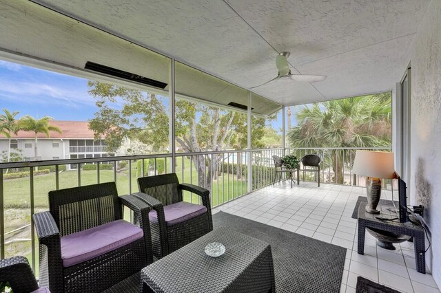 7669 Springwater Pl Unit 202, Boynton Beach, FL 33437 - sunroom with a ceiling fan