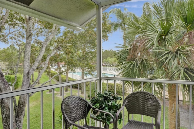 7669 Springwater Pl Unit 202, Boynton Beach, FL 33437 - balcony with view of pool area
