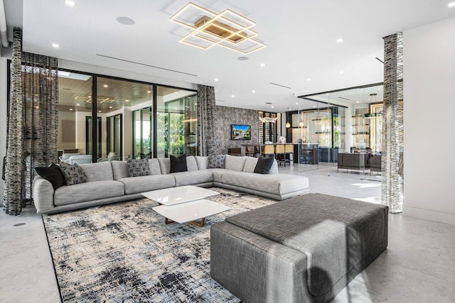 217 Thatch Palm Dr, Boca Raton, FL 33432 - living area featuring recessed lighting